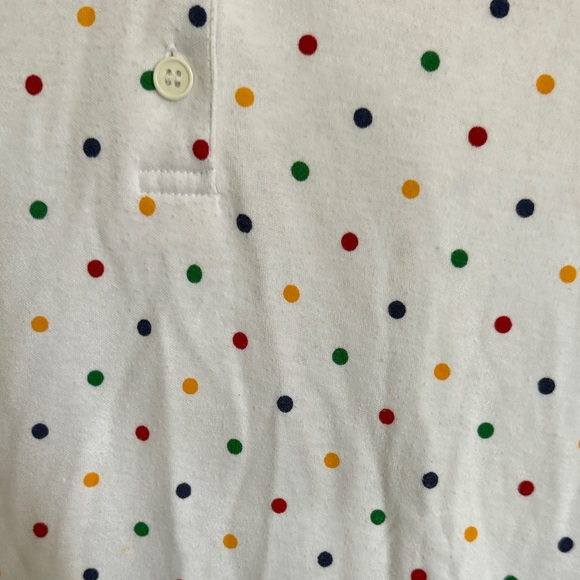 Vintage White Polka Dot Sleeveless Polo Shirt - Picture 3 of 3
